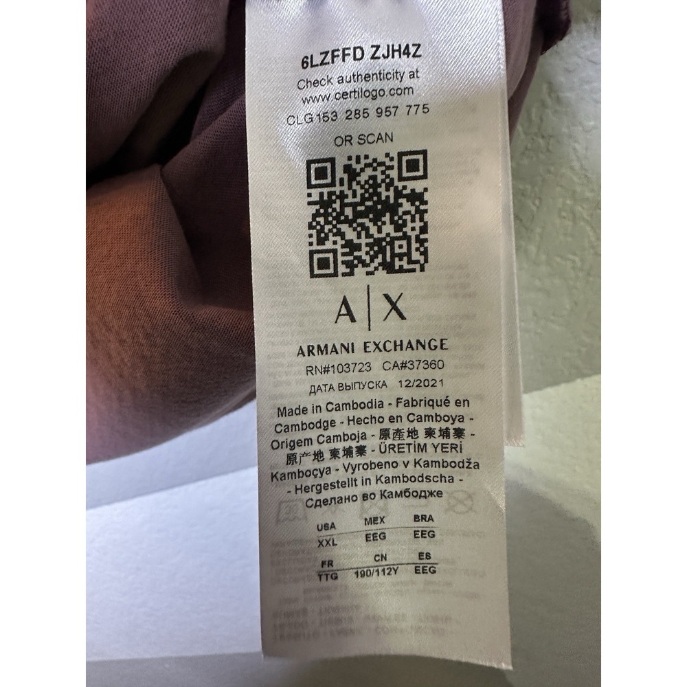 Armani Exchange A|X Mens Red All Over Micro Logo Print Stretch Polo Shirt 2XL - Picture 9 of 14